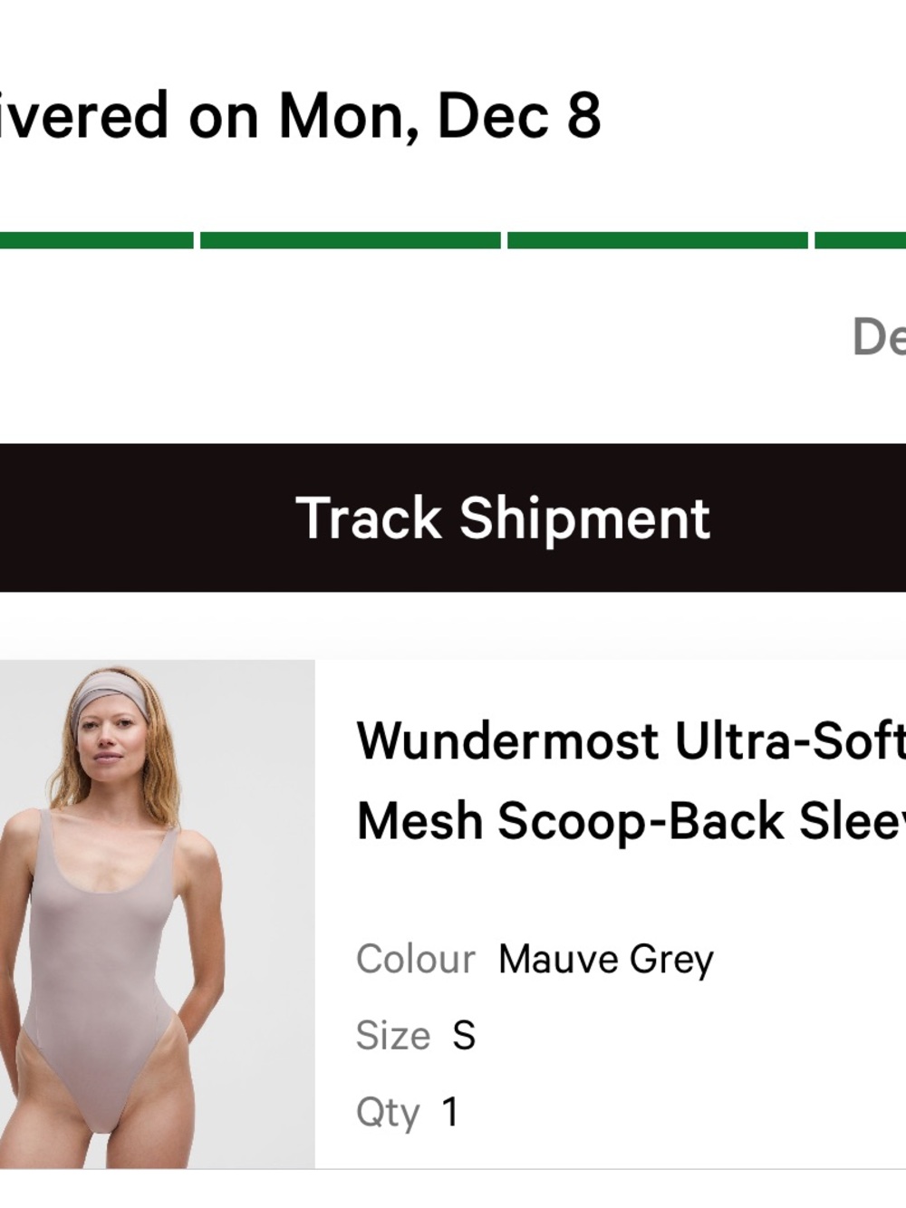 lululemon athletica Wundermost Nulu Scoop-Back Bodysuit - Mauve Grey